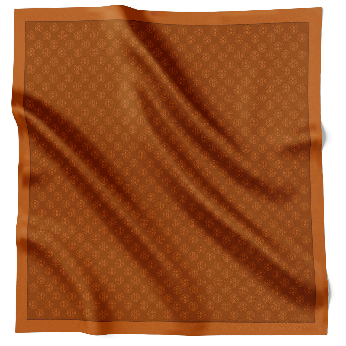 Fringed Monogram Burnt Orange 90cm