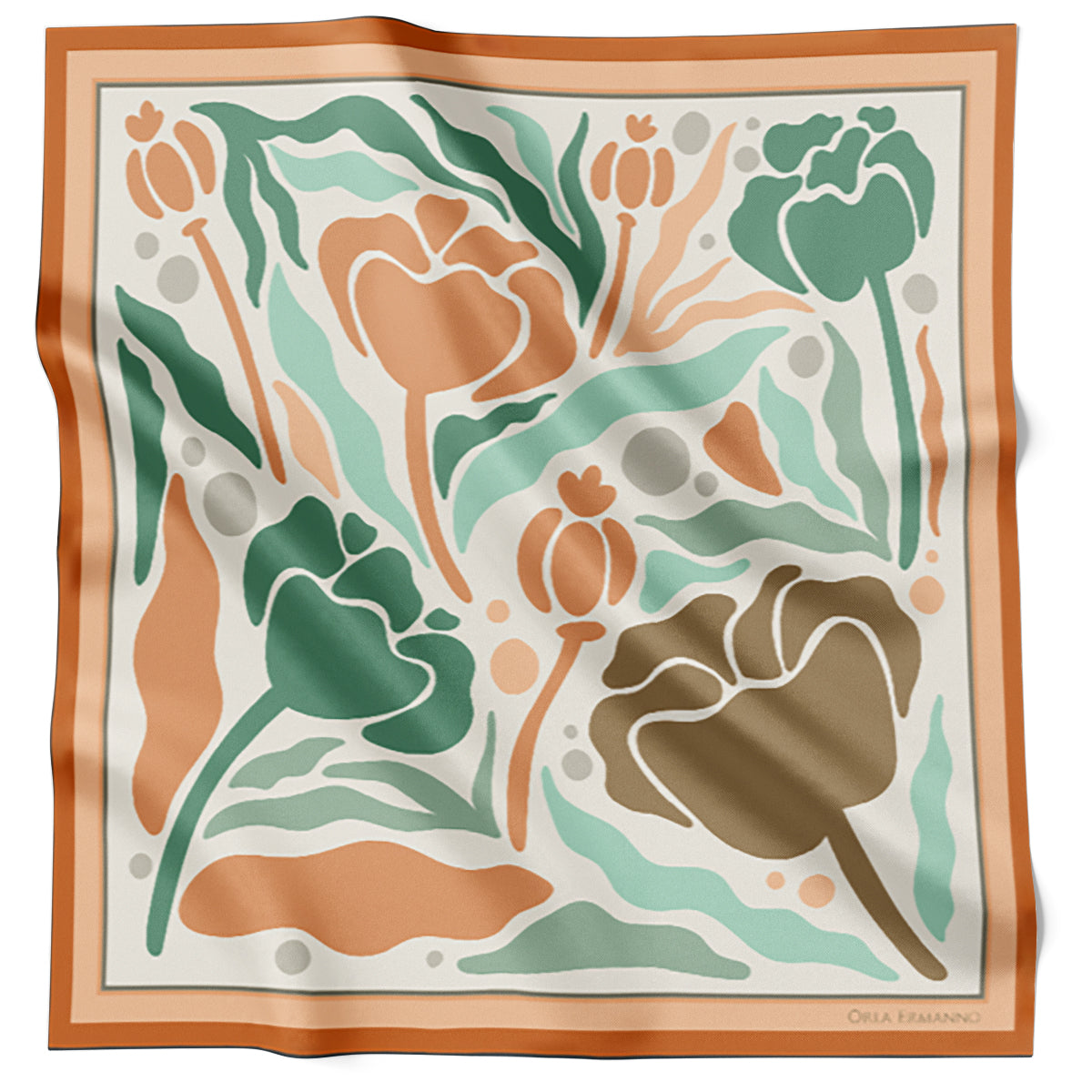 Abstract Floral Tangerine 90cm